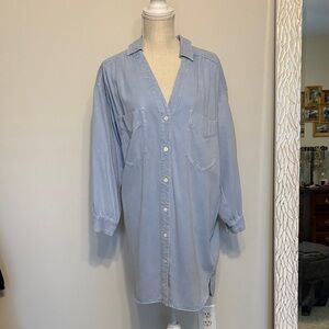 Zara Light Blue Shirt Dress
